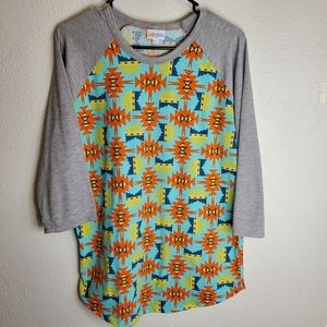 LulaRoe Large Long Sleeve Tshirt with Aztec Design Great Condition